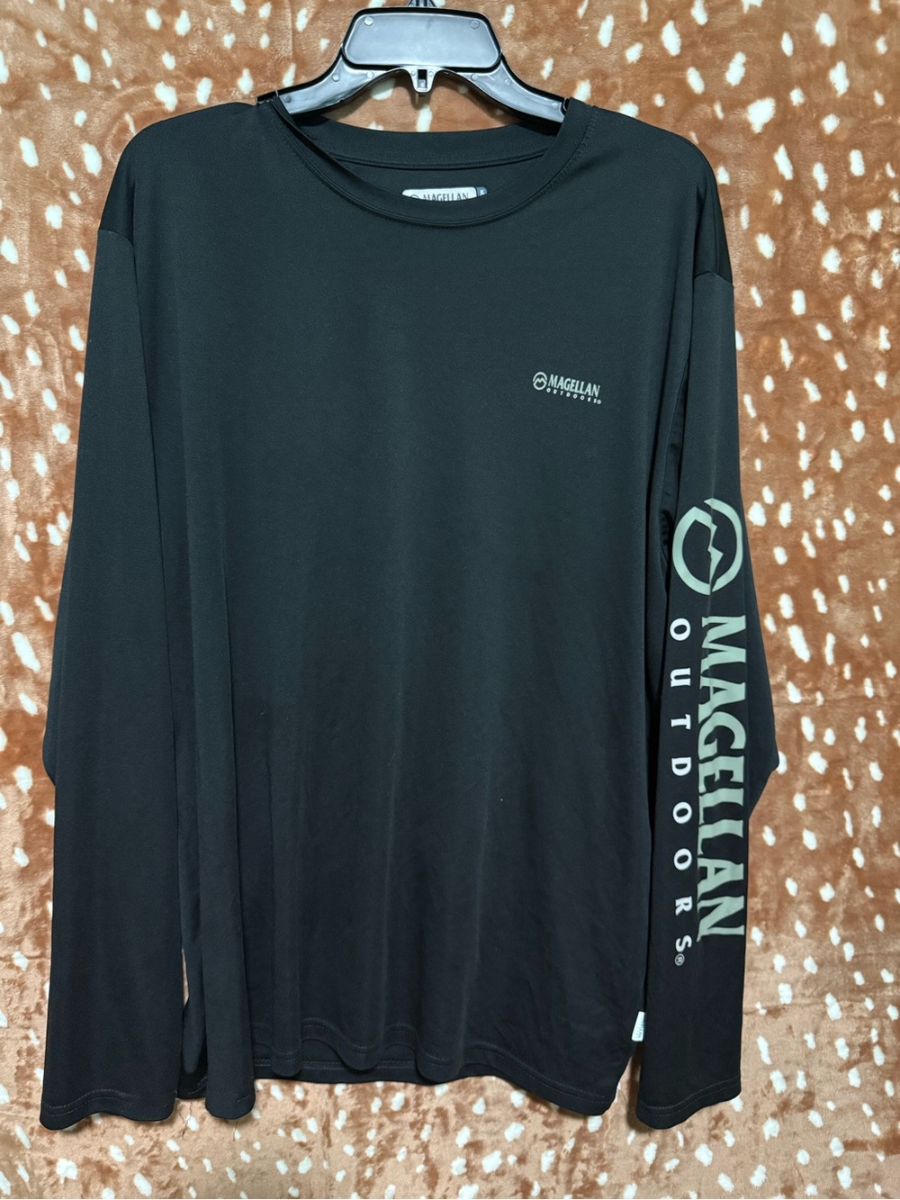 Magellan Outdoors Black Long Sleeve Dri-fit with Sleeve Logo
